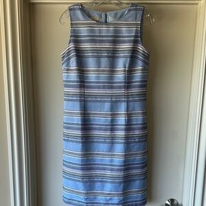 Talbots Blue and White Striped Mini Dress